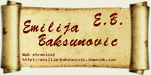 Emilija Bakšunović vizit kartica